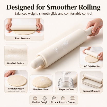 Premium Wooden Rolling Pin for Homemade Baking