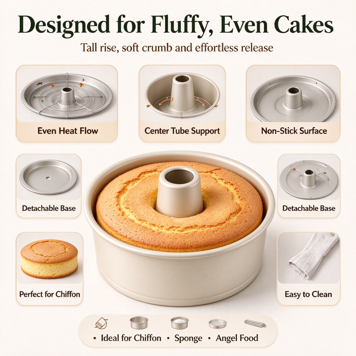 Premium Chiffon Cake Mold for Perfect Homemade Baking