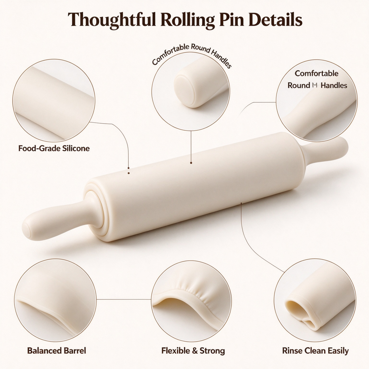 Premium Wooden Rolling Pin for Homemade Baking