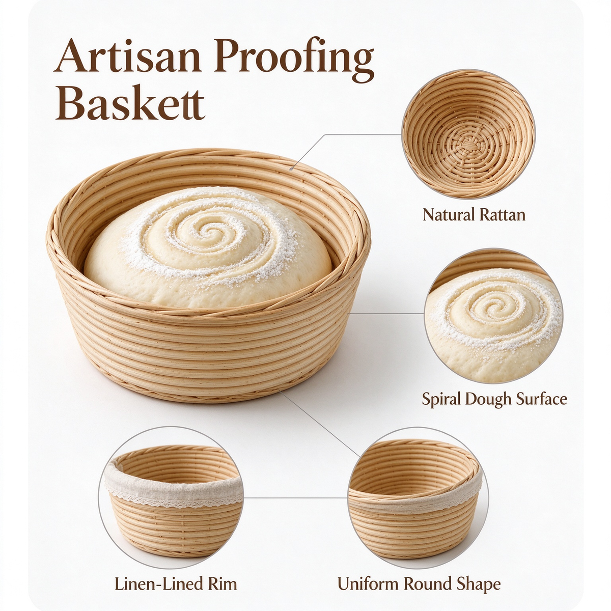 Natural Bread Proofing Basket