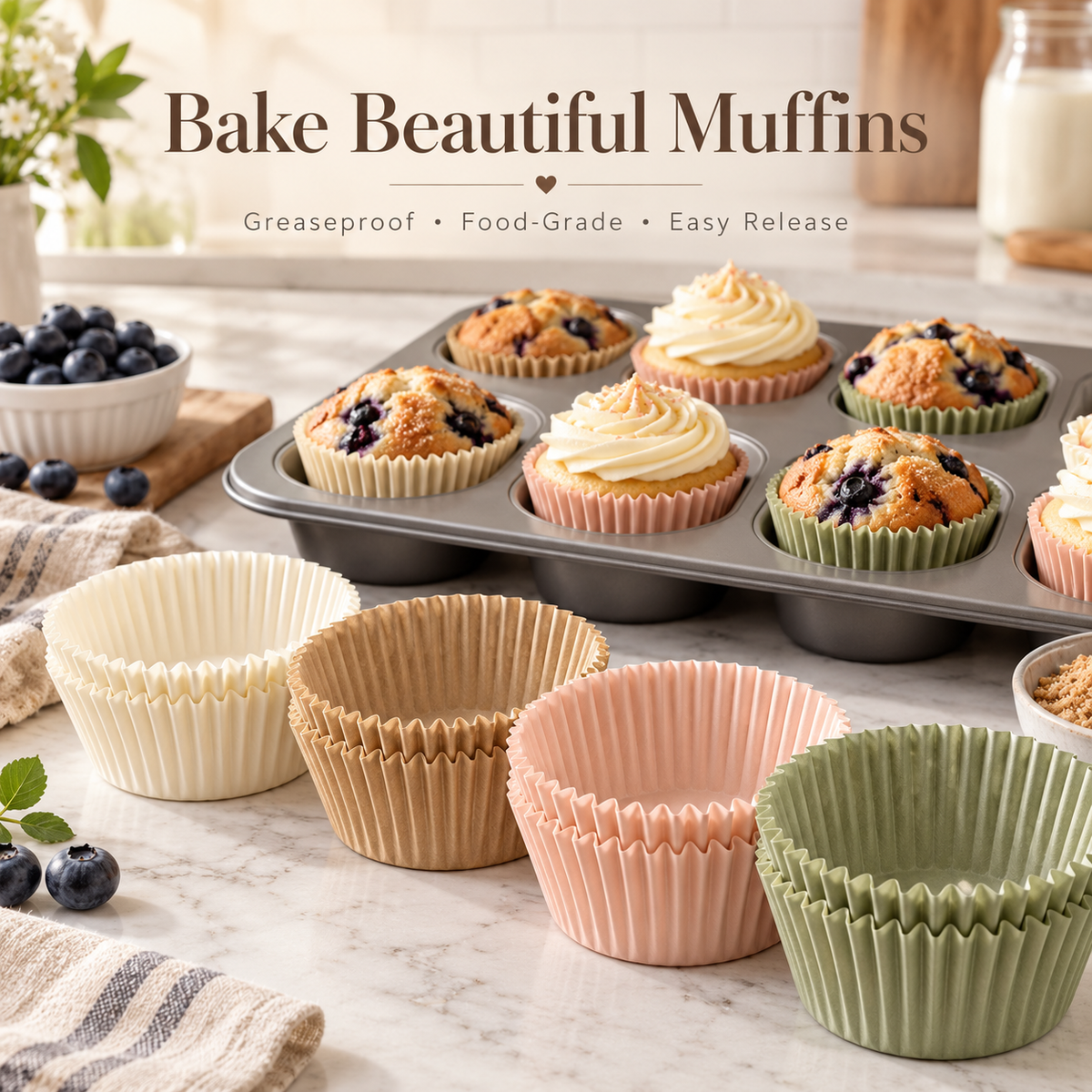 Reusable Muffin Cup Baking Mold Set