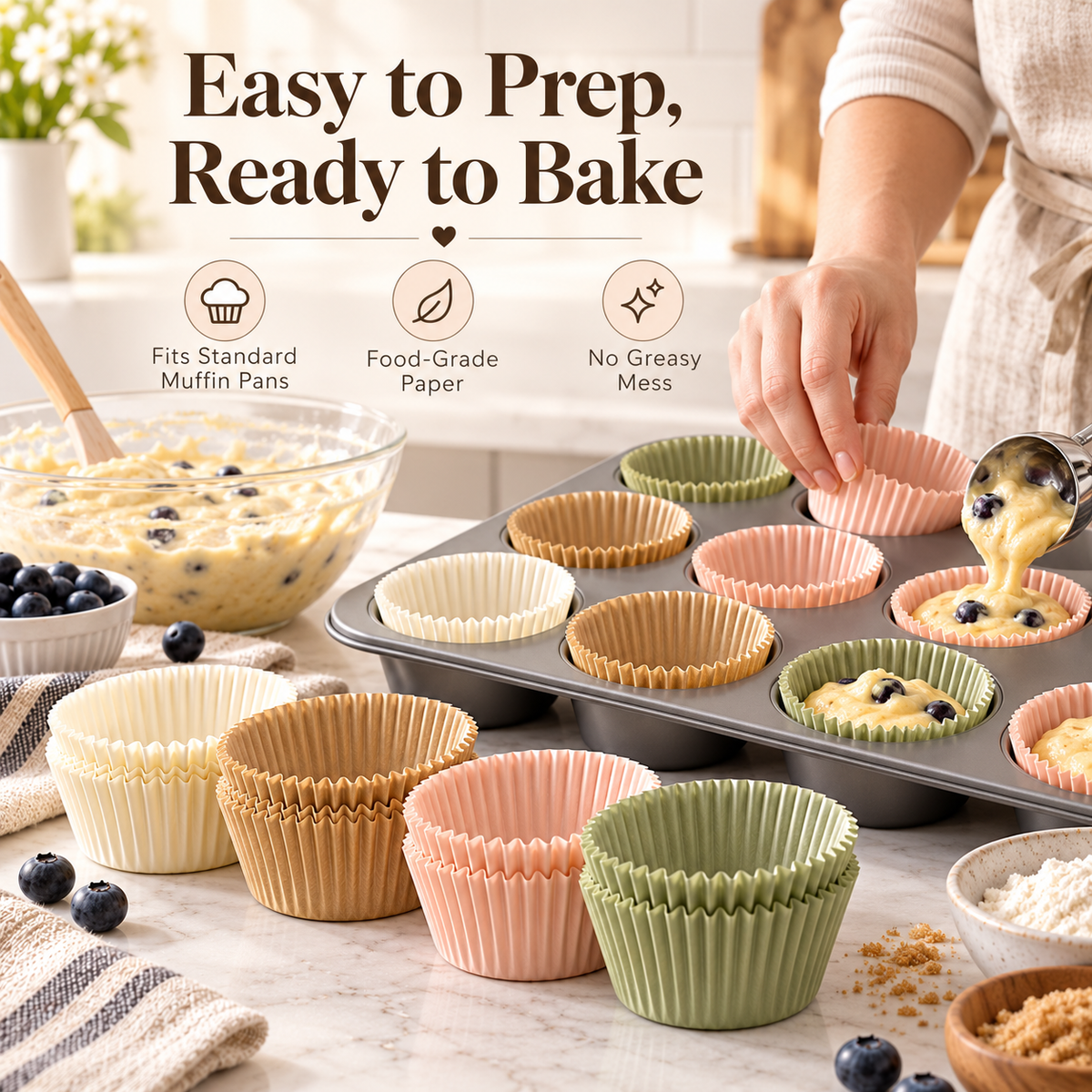 Reusable Muffin Cup Baking Mold Set