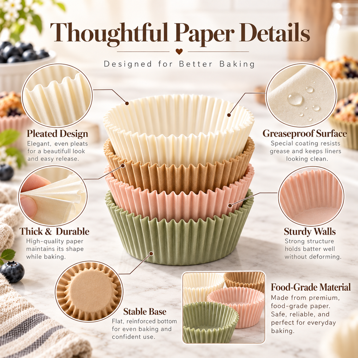 Reusable Muffin Cup Baking Mold Set