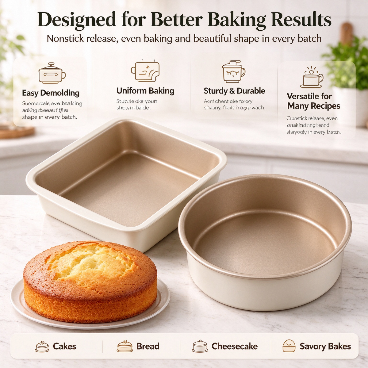 Premium Square Cake Mold for Home Baking